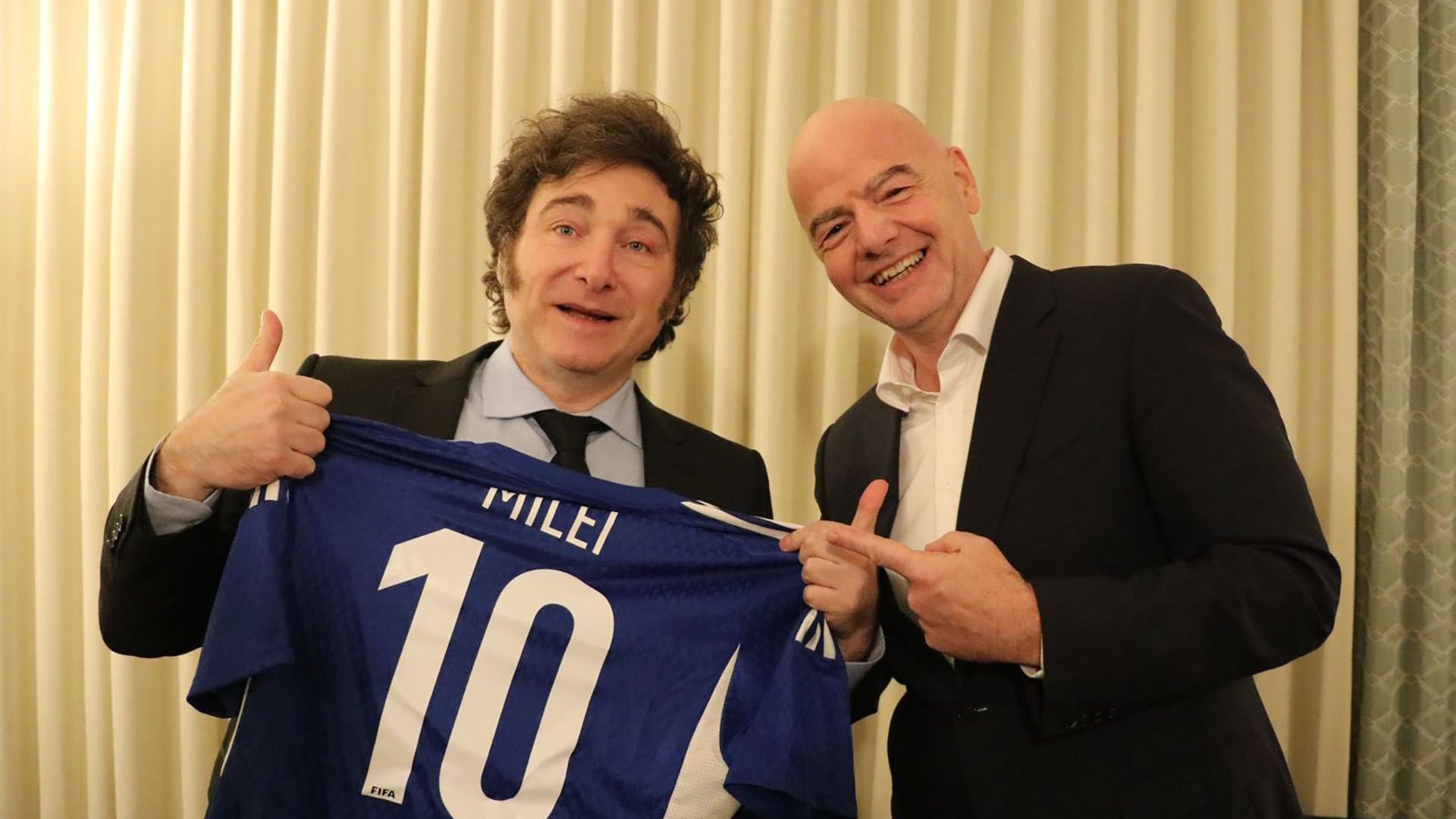 Las fotos de la reunión entre Javier Milei y Gianni Infantino