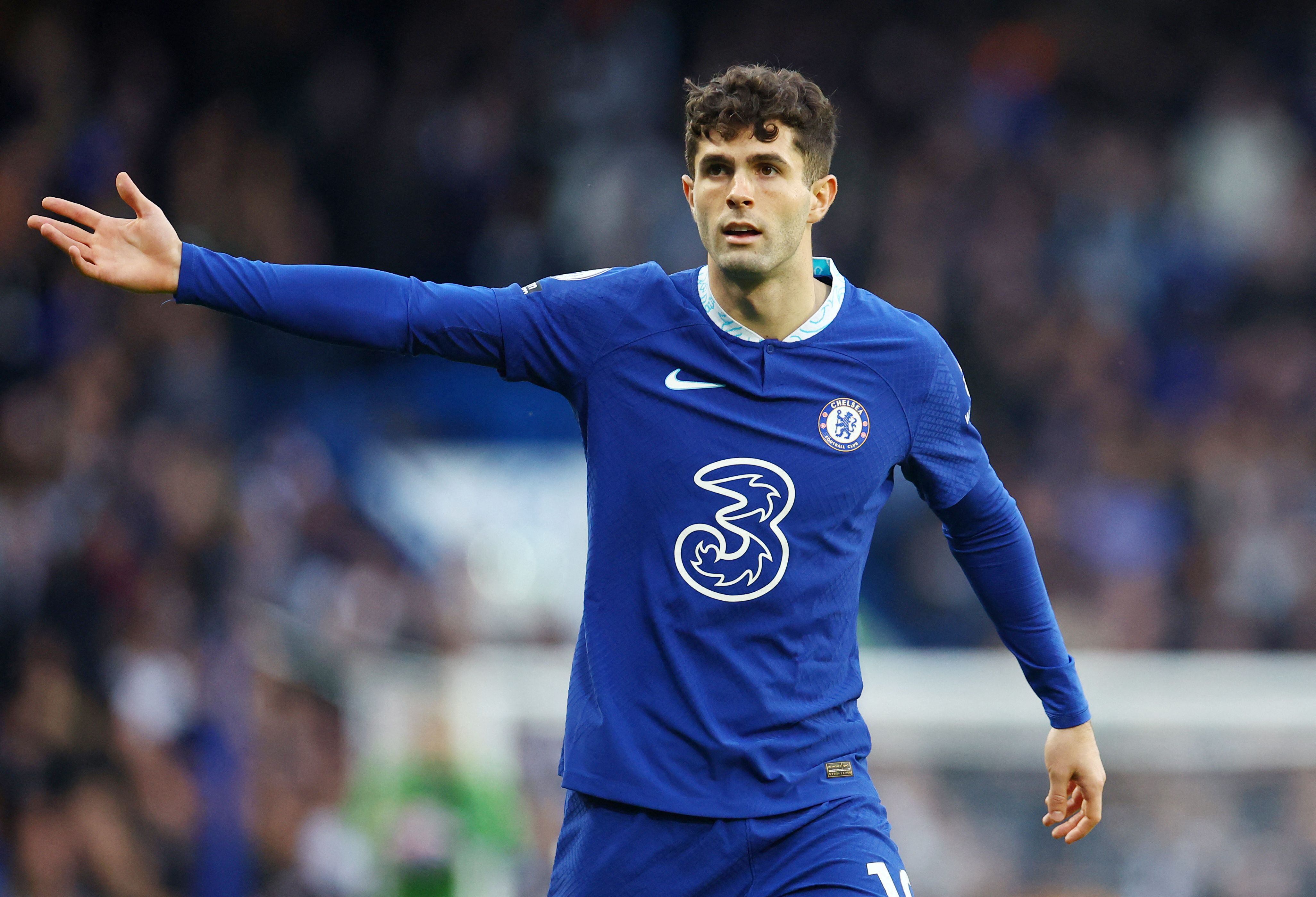 Pulisic durante el partido del Chelsea ante el Everton (REUTERS).