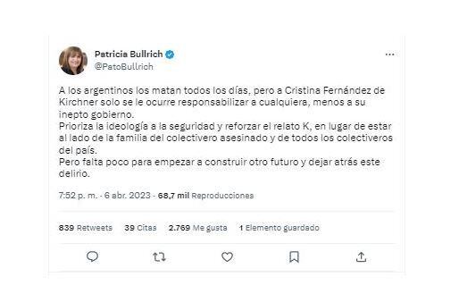 Patricia Bullrich habló sobre el operativo con el que detuvieron a los dos choferes acusados de pegarle a Sergio Berni