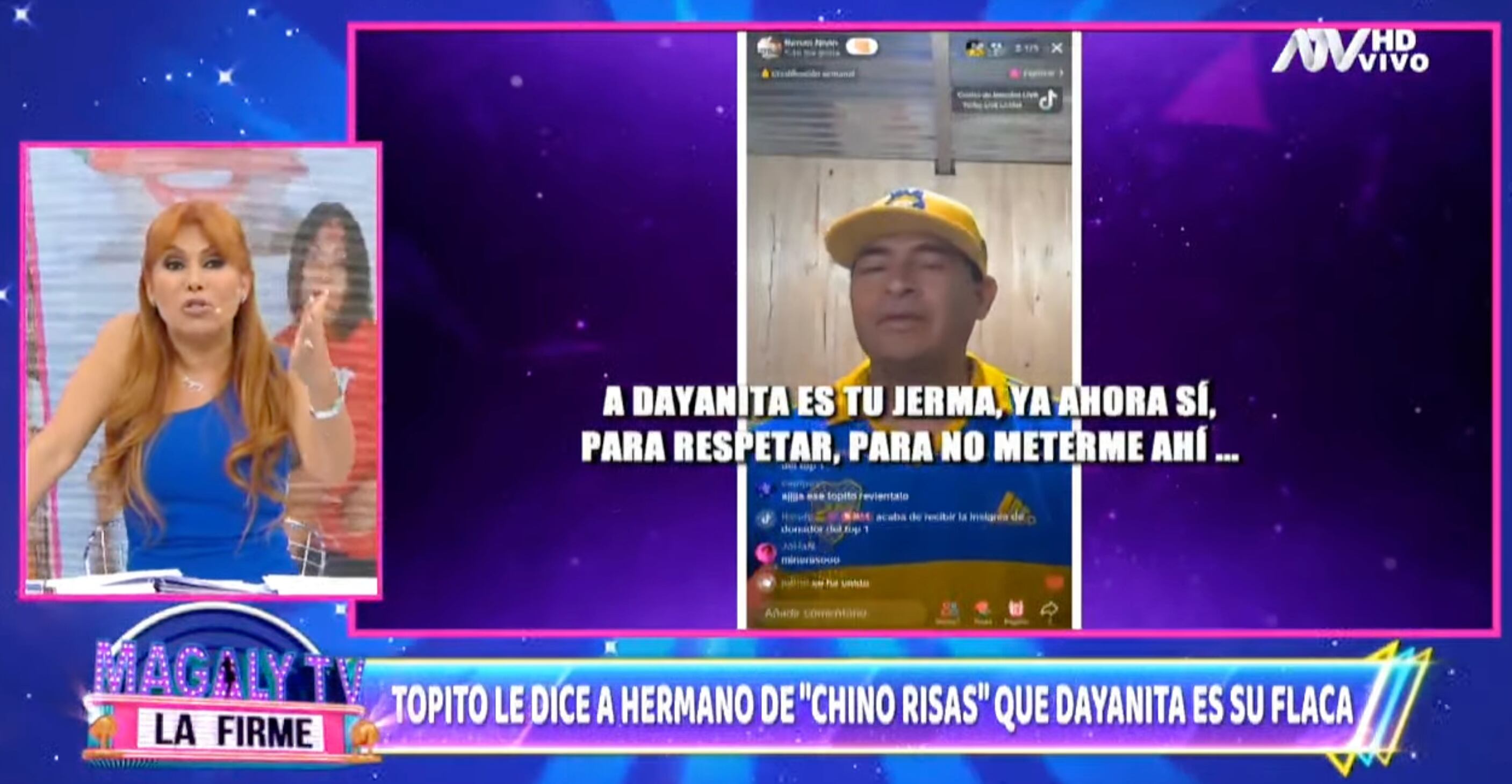 El comediante 'Chino Risas' habría confirmado que Dayanita tiene una relación con 'Topito'.