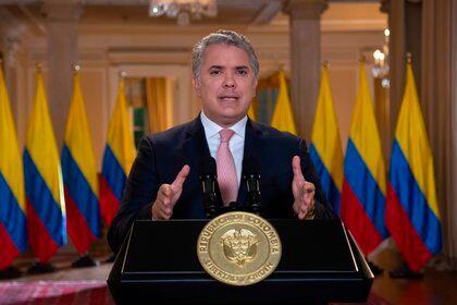 Iván Duque in his virtual speech for the United Nations Assembly.  Photo: Presidency of Colombia
