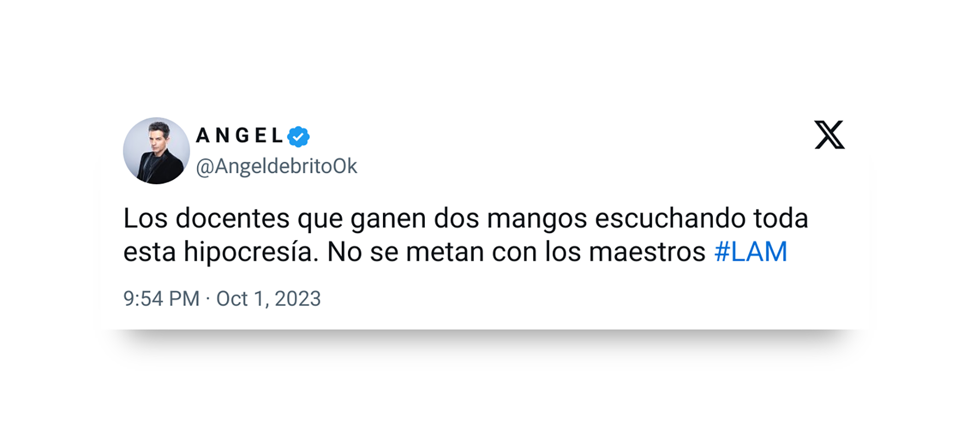 El contundente mensaje de Angel de Brito