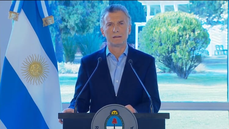 Mauricio Macri, el miércoles, en el anuncio de las medidas económicas, en Olivos