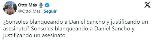 Programa español es blanco de criticas por pretender defender a Daniel Sancho - crédito @Otto_Mas / X