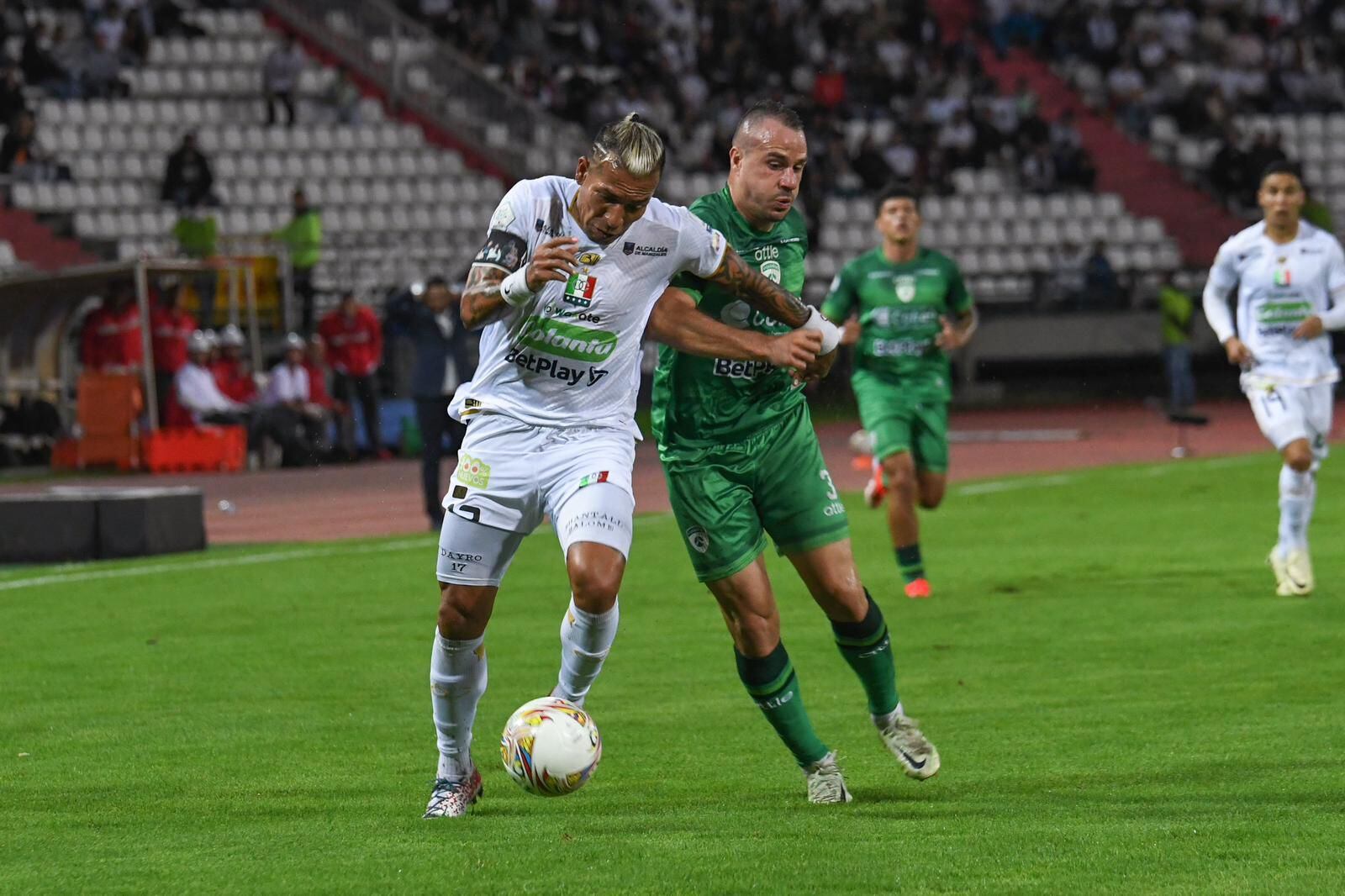 Dayro Moreno marcó en la victoria de Once Caldas por 2-0 ante La Equidad por los cuadrangulares de la Liga BetPlay I-2024 - crédito Colprensa