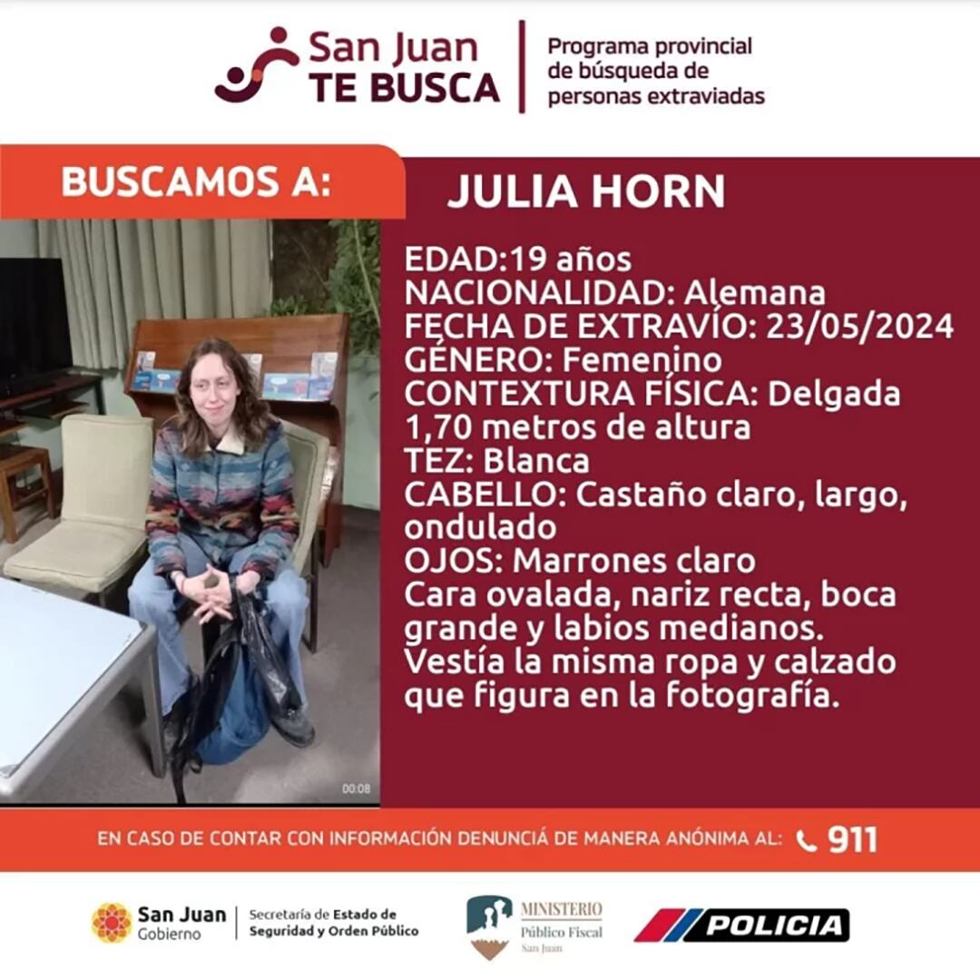 Búsqueda Julia Horn San Juan