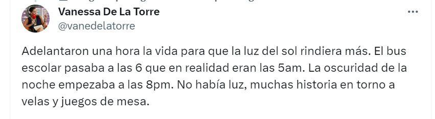 Publicación de Vanessa de la Torre, periodista - crédito @VaneDeLaTorre/X