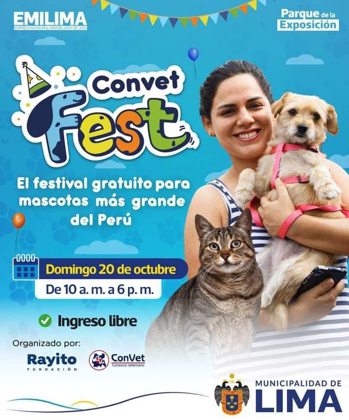 Convet Fest, festival veterinario gratuito para mascotas, se realizará en el Parque de la Exposición. (Foto: Facebook/@parquedelaexposicionlima)