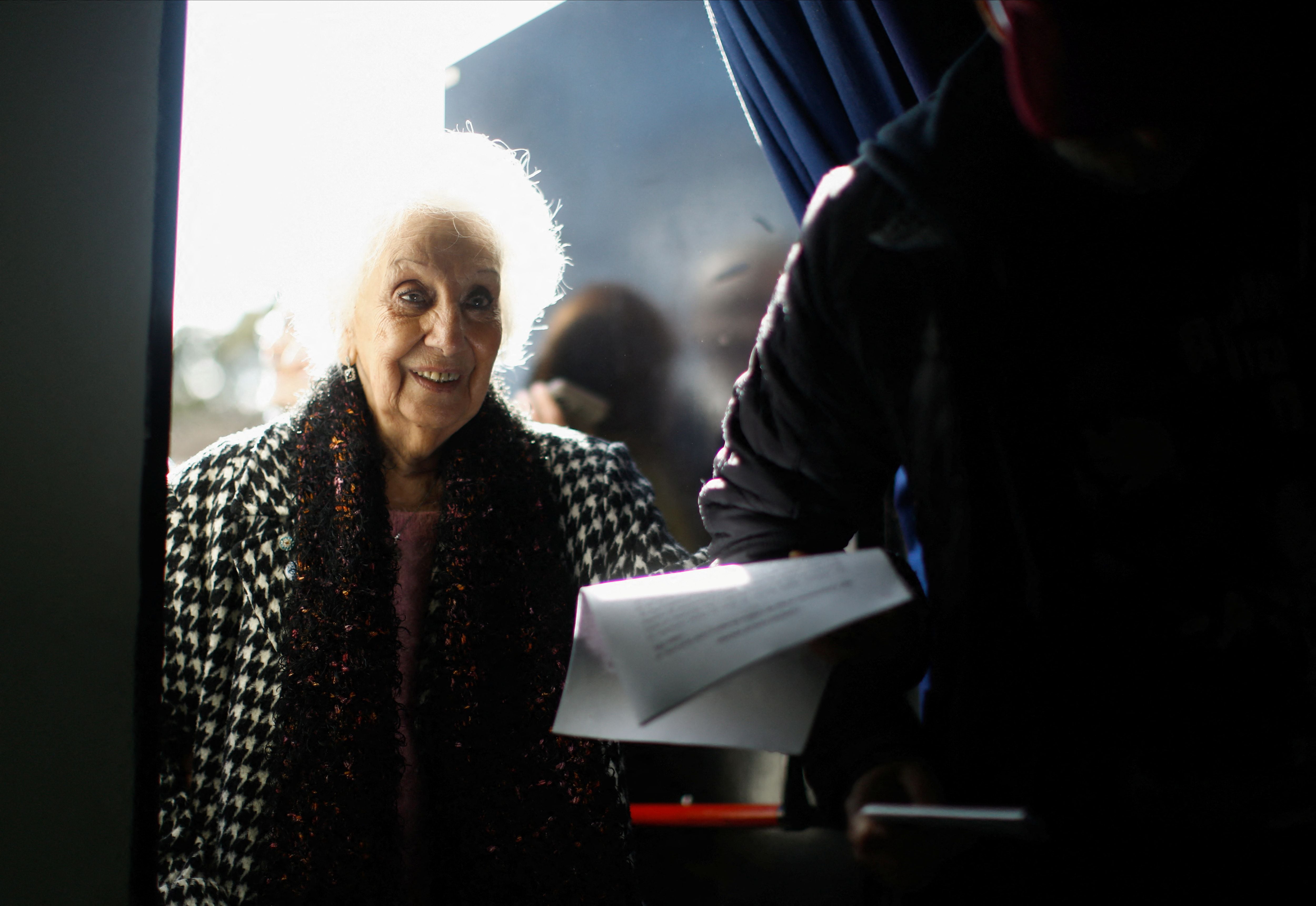 Estela de Carlotto, en julio pasado, durante el anuncio del hallazgo del nieto 133 (REUTERS/Agustin Marcarian)