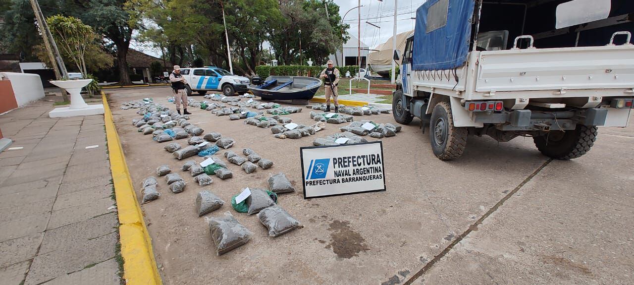 La carga  encontrada en Chaco estaba valuada en 3.200.000 de pesos (Prefectura Naval Argentina)