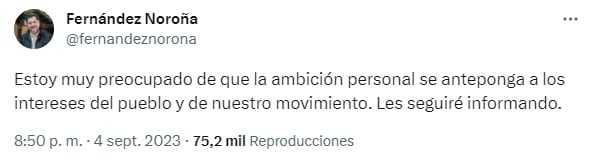 Noroña ha criticado constantemente a Ebrard por sus acusaciones. (Foto: Captura de pantalla @ferandeznorona)