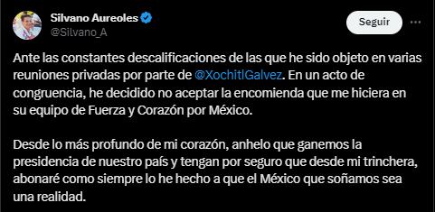 Silvano Aureoles-Xóchitl Gálvez-Elecciones 2024-México-18 de diciembre