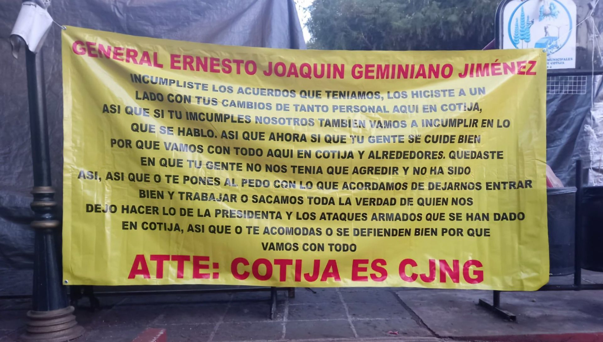 Aparece narcomanta del CJNG en Cotija, Michoacán; acusan a general de la  Sedena por supuesta ruptura de acuerdos - Infobae