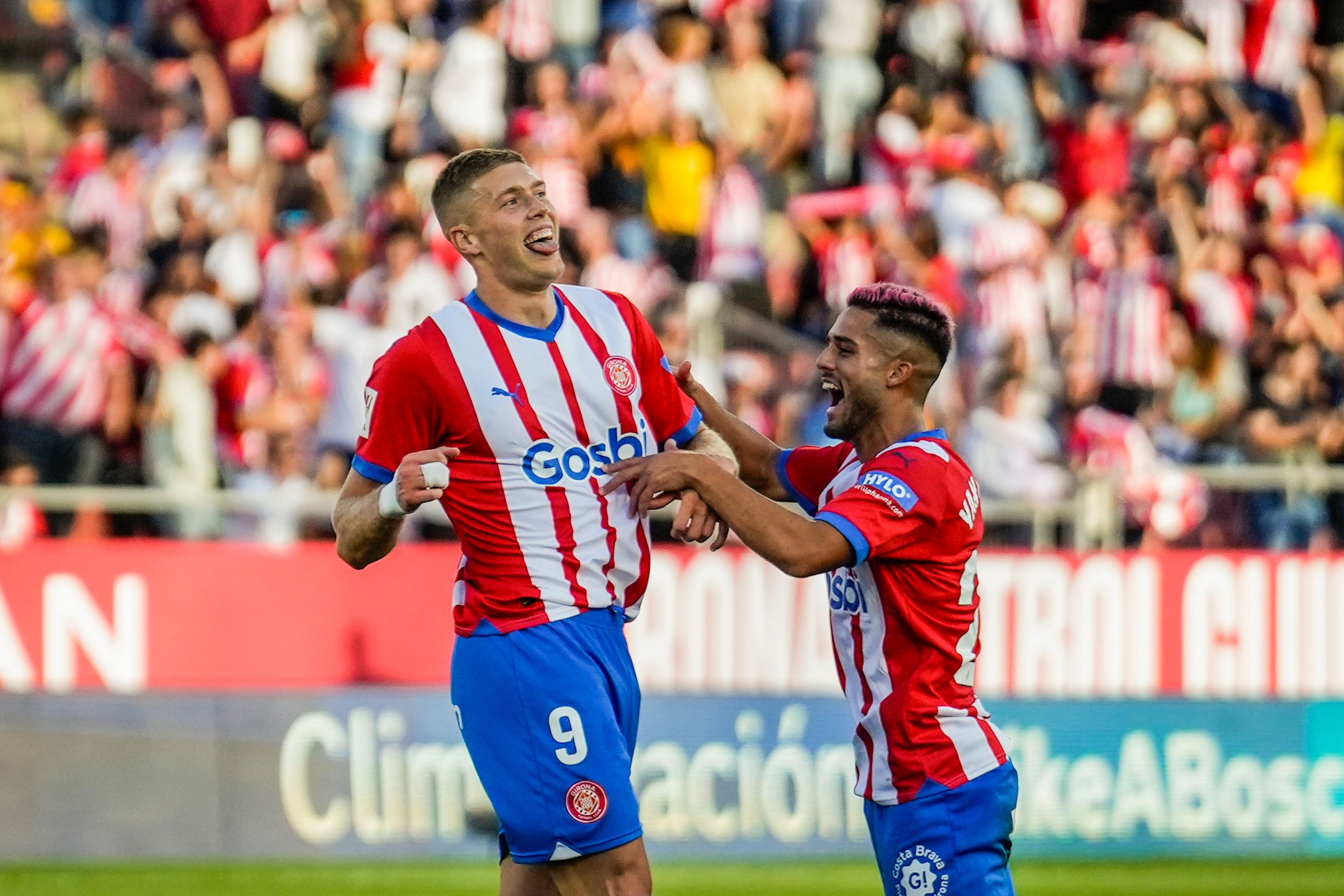 Dovbyk celebra un gol con el Girona (EFE/David Borrat) 