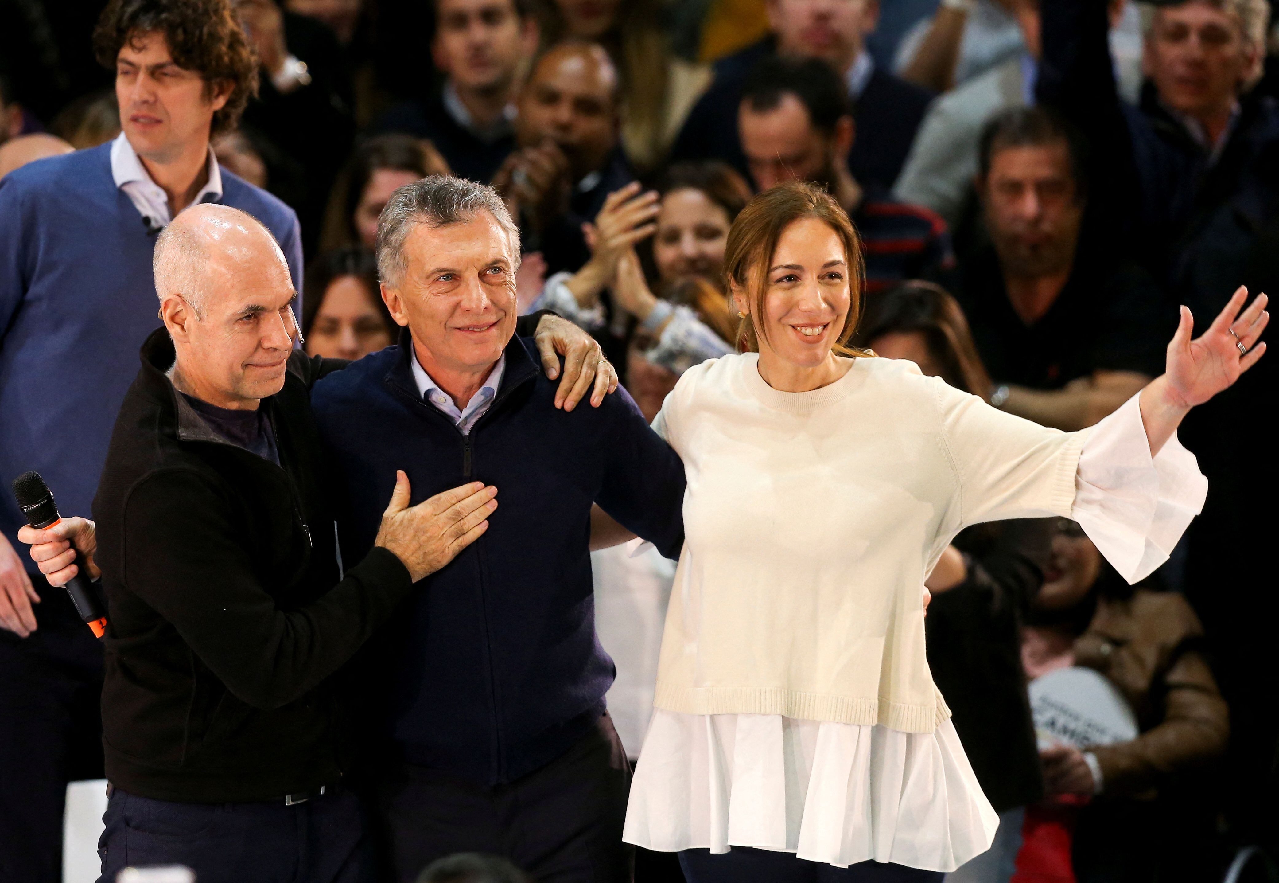 Mauricio Macri, Horacio Rodríguez Larreta y Patricia Bullrich (REUTERS - Agustin Marcarian)