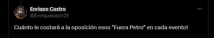 Cuestionaron si la oposición es la que paga para que los hinchas coreen "Fuera Petro" - crédito redes sociales/X