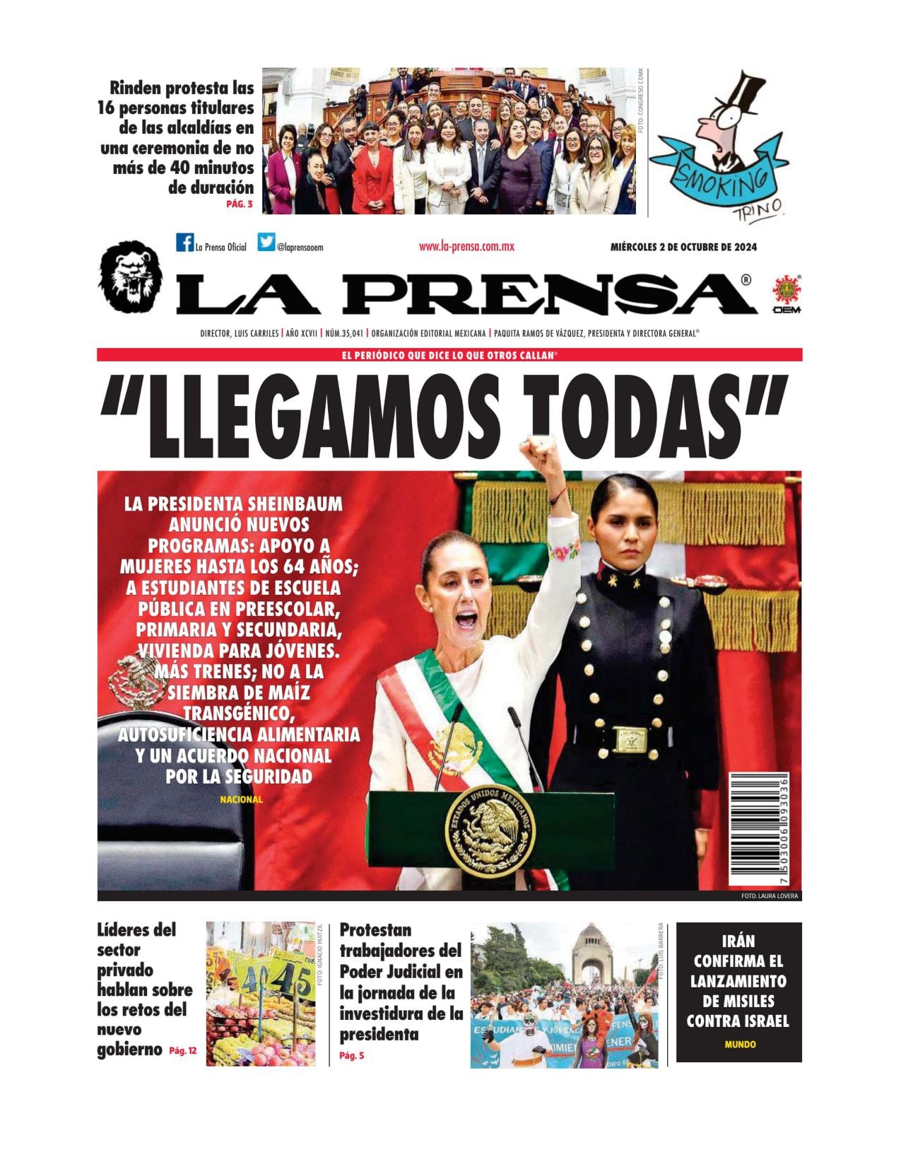 Fue recibida con distintos enfoques en las principales publicaciones del país; resaltaron que la presidenta gobernará para todos

Crédito: https://comunicacion.diputados.gob.mx/