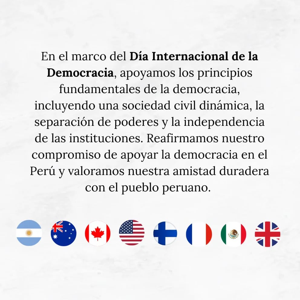 Embajadas De Ocho Países Se Pronuncian Por Situación En Perú Y Piden “separación De Poderes E 