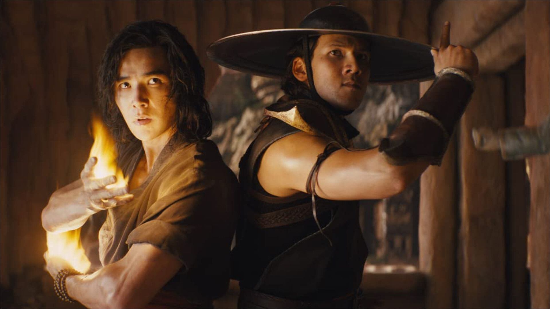 Liu Kang y Kung Lao en la película Mortal Kombat de 2021.