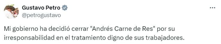 Así informó la situación de Andrés Carne de Res el presidente Gustavo Petro - crédito captura de pantalla