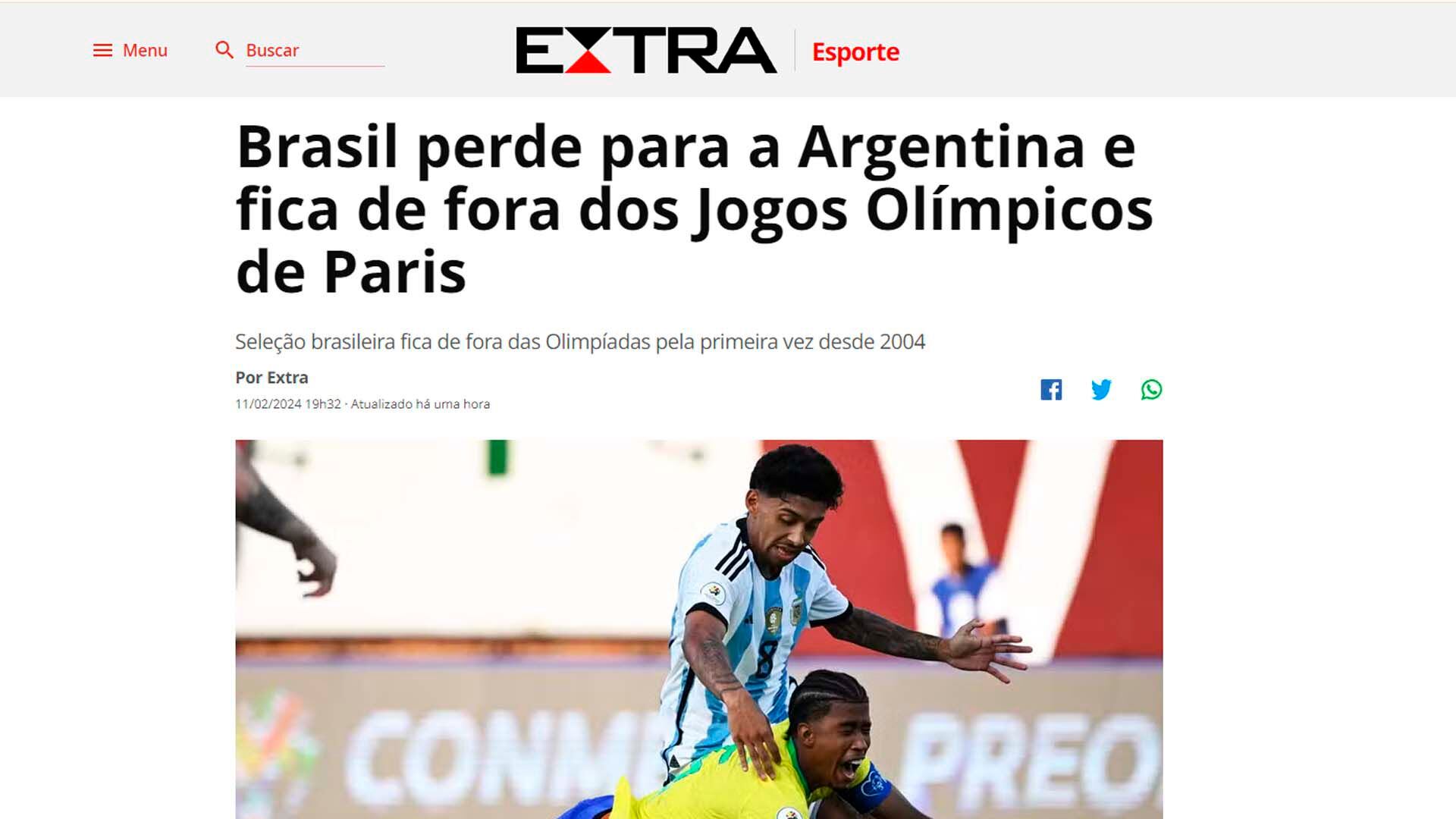 Medios Brasil Preolímpico Argentina