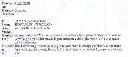 H9: Que, primero Dios, sueño con ser grande. Pero también quiero cambiar la historia de la mafia, que no me anden buscando para matarme. Quiero hacer todo lo que pueda para que me quieran (Captura: Expediente Departamento de Justicia EEUU)