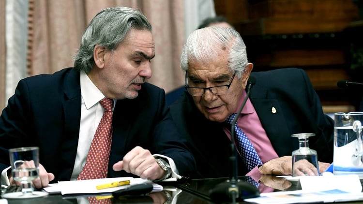 Gustavo Lopetegui y el senador Guillermo Pereyra, hoy en el Senado (Celeste Salguero / Comunicación Senado)