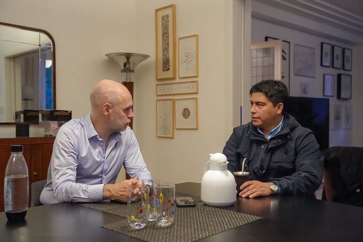 Horacio Rodríguez Larreta junto a Claudio Vidal, candidato a gobernador con el lema Por Santa Cruz