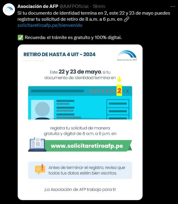 Retiro AFP 2024: link y los pasos para registrar tu solicitud HOY jueves 23 de mayo, según tu número de DNI