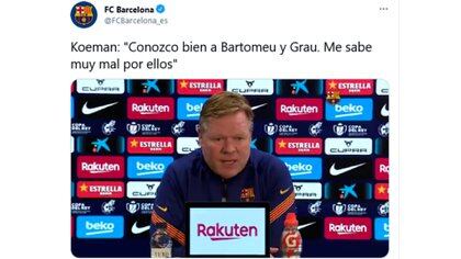 El posteo del Barcelona con la declaración de Koeman