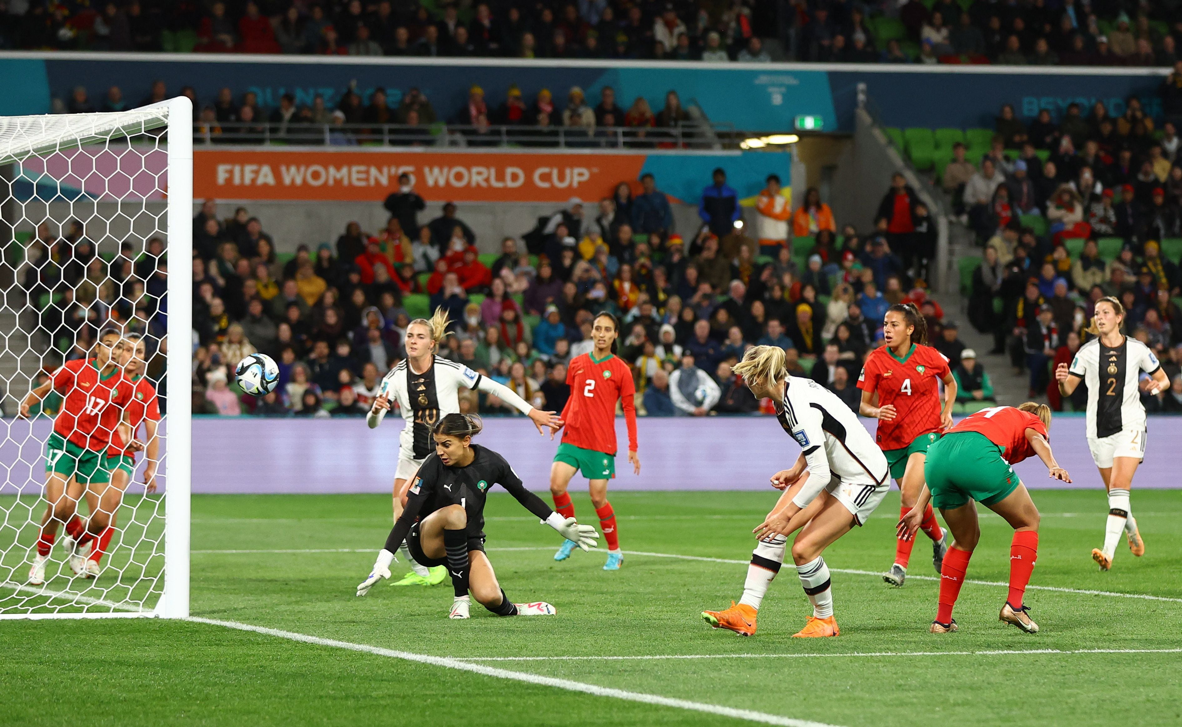 Alemania goleó a Marruecos por 6-0 en el inicio del Mundial Femenino en Australia-Nueva Zelanda. REUTERS/Hannah Mckay