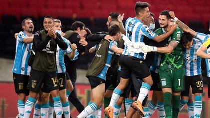 Racing celebró en el Maracaná (Foto Baires)