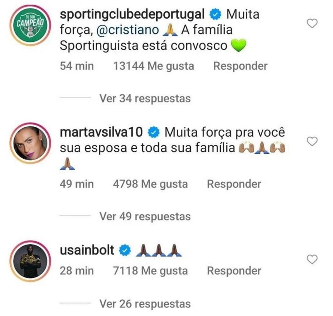 El club portugués, la futbolista brasileña Marta Silva y el ex atleta Usain Bolt reaccionaron de diferente manera ante la triste noticia