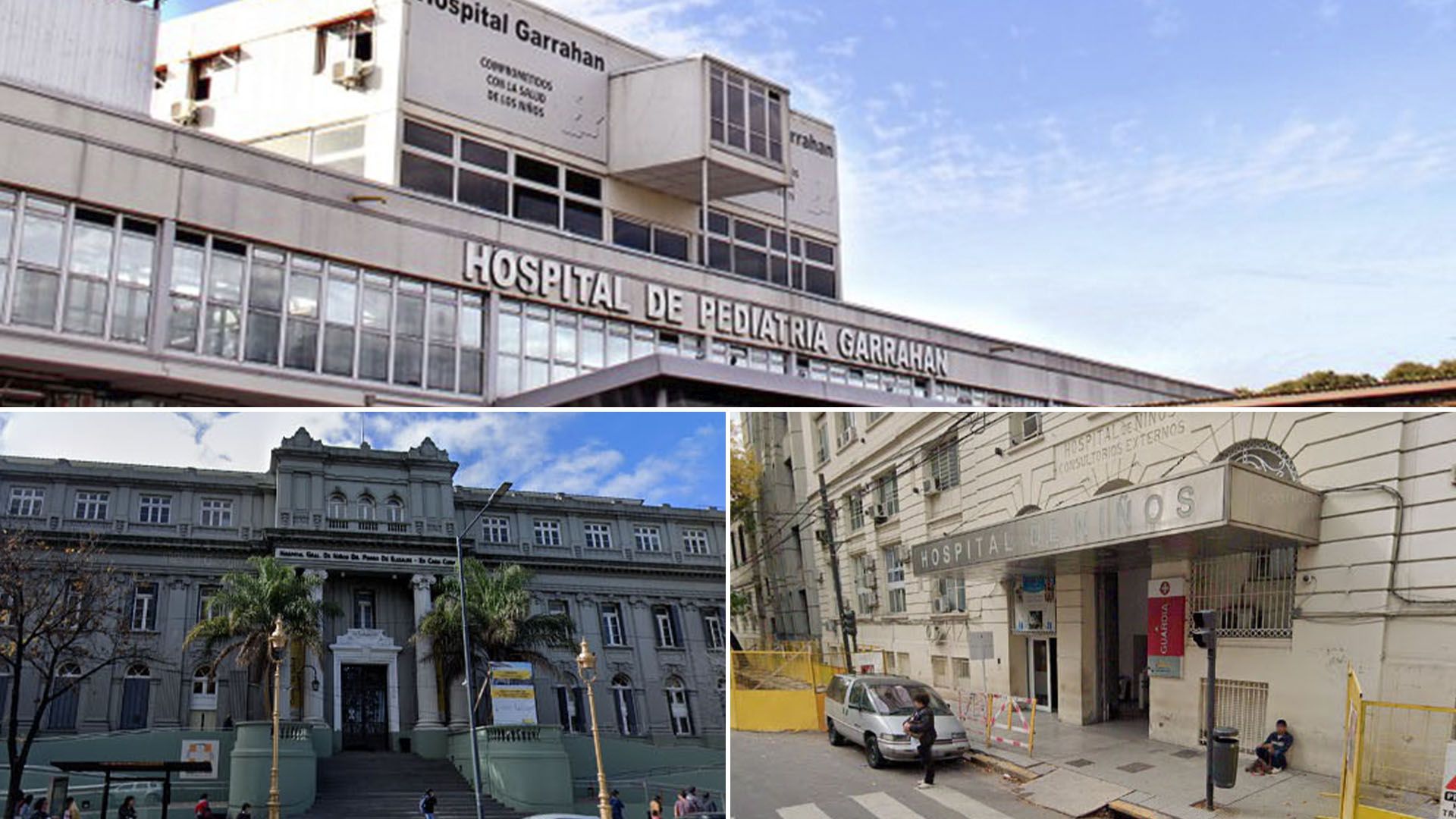 hospitales Garrahan, Elizalde y Gutiérrez