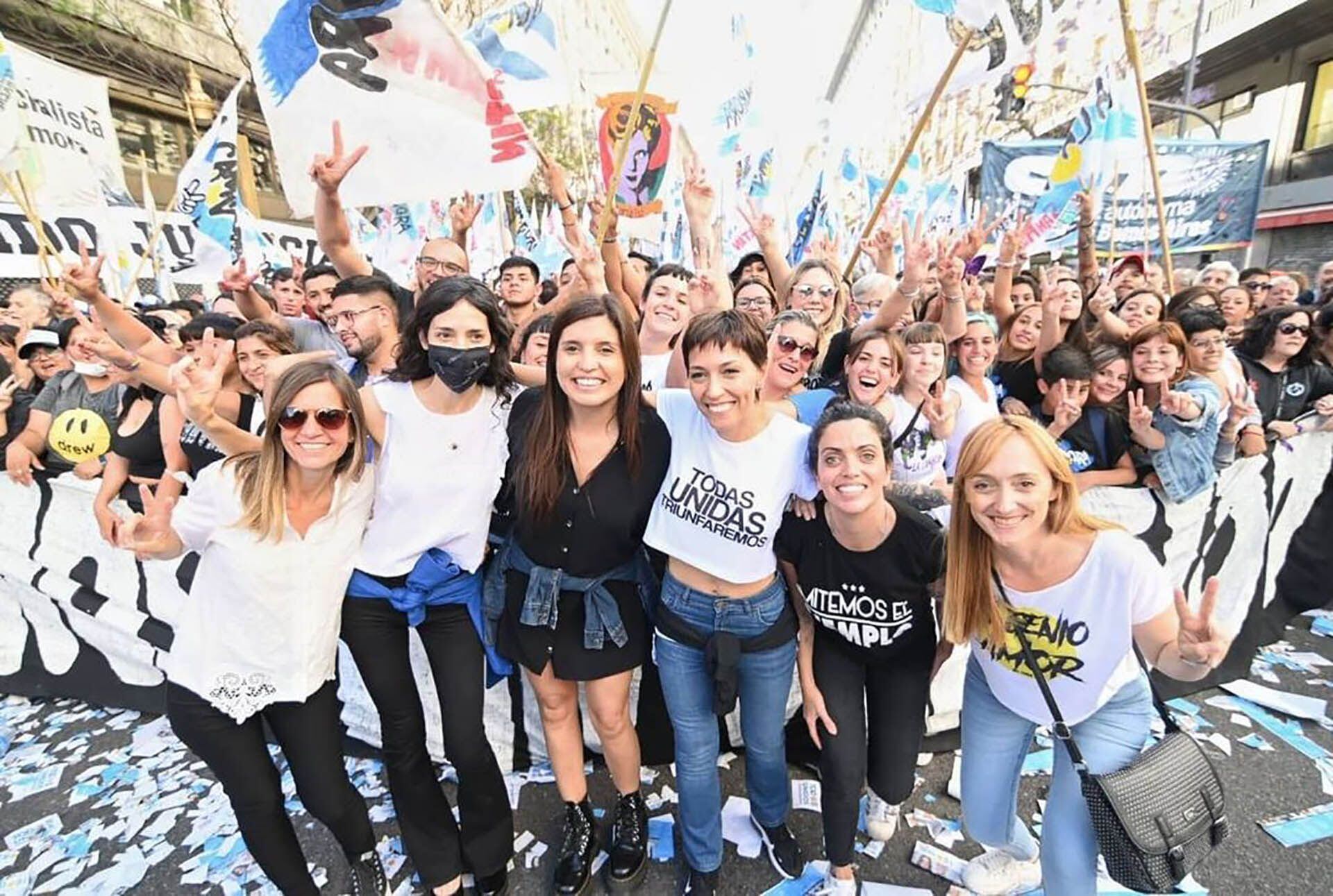 Máximo Kirchner, Luana Volnovich and Fernanda Raverta - La Campora