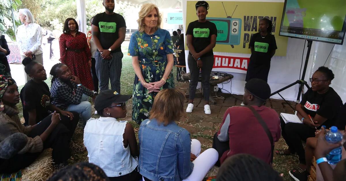 Jill Biden talks about safer sex with young people in Kenya