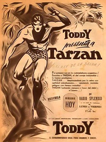 Aviso de lanzamiento de Tarzán, un gran suceso en Radio Splendid en 1950