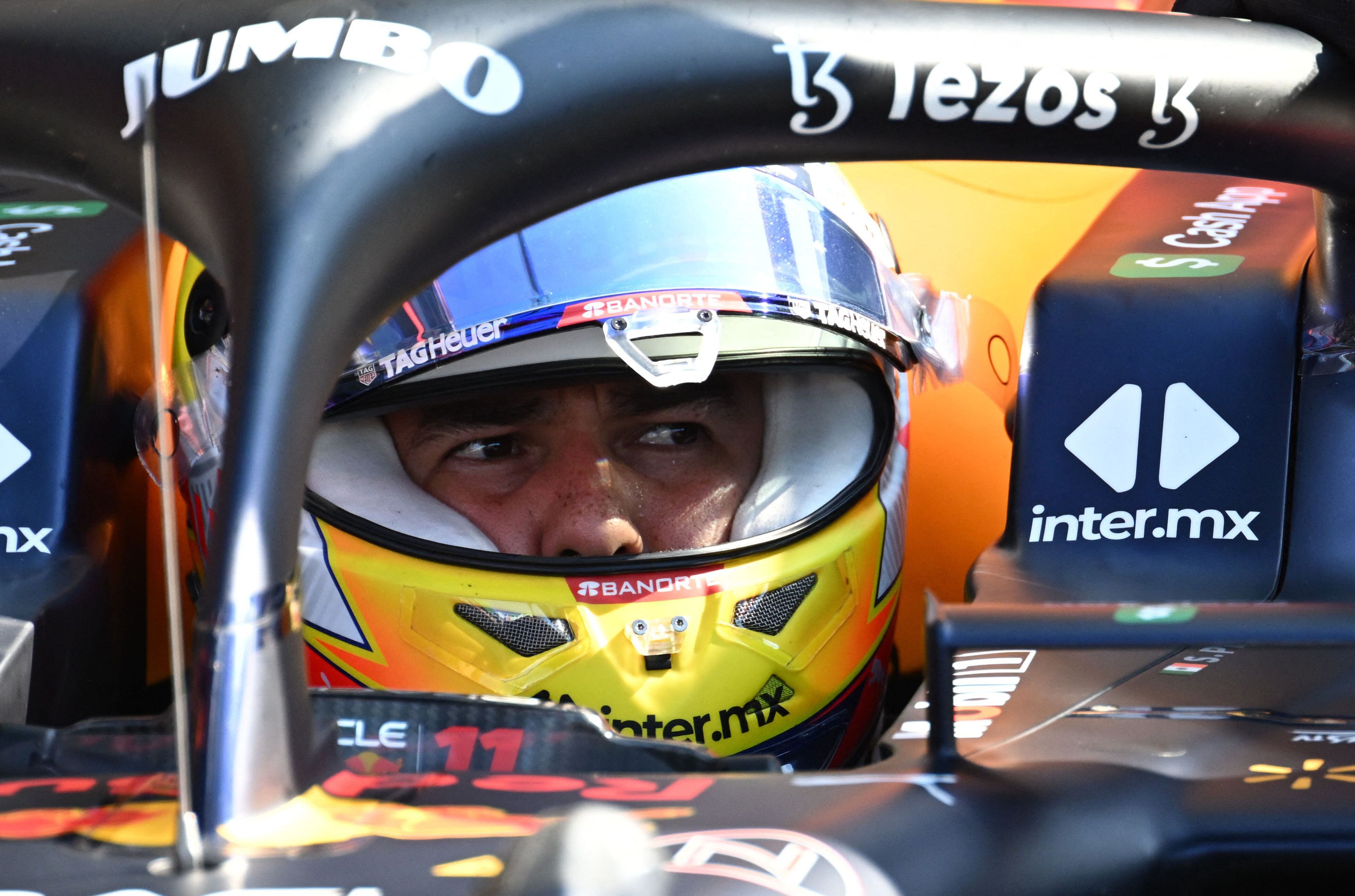 Formula One F1 - Dutch Grand Prix - Circuit Zandvoort, Zandvoort, Netherlands - September 3, 2022 Red Bull's Sergio Perez during qualifying Pool via REUTERS/Christian Bruna