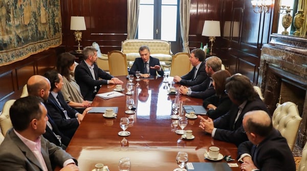 Mauricio Macri en la primera reunión con el nuevo gabinete, a principios de mes