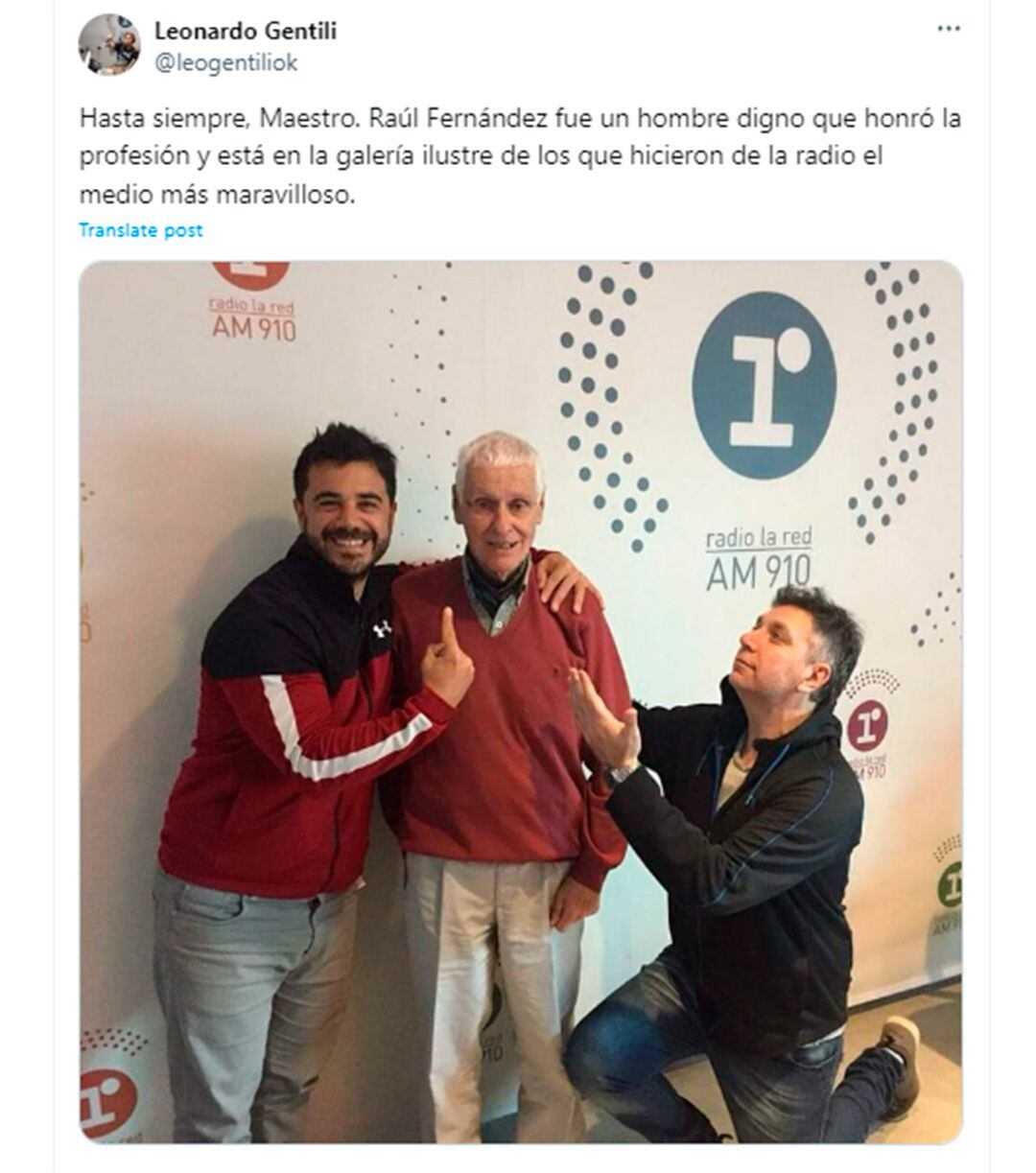 Mensajes de despedida para el periodista Raúl Fernández