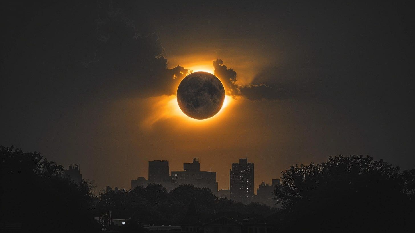 eclíptica solar, banda de totalidad, corona solar, actividades educativas sobre astronomía - (Imagen Ilustrativa Infobae).