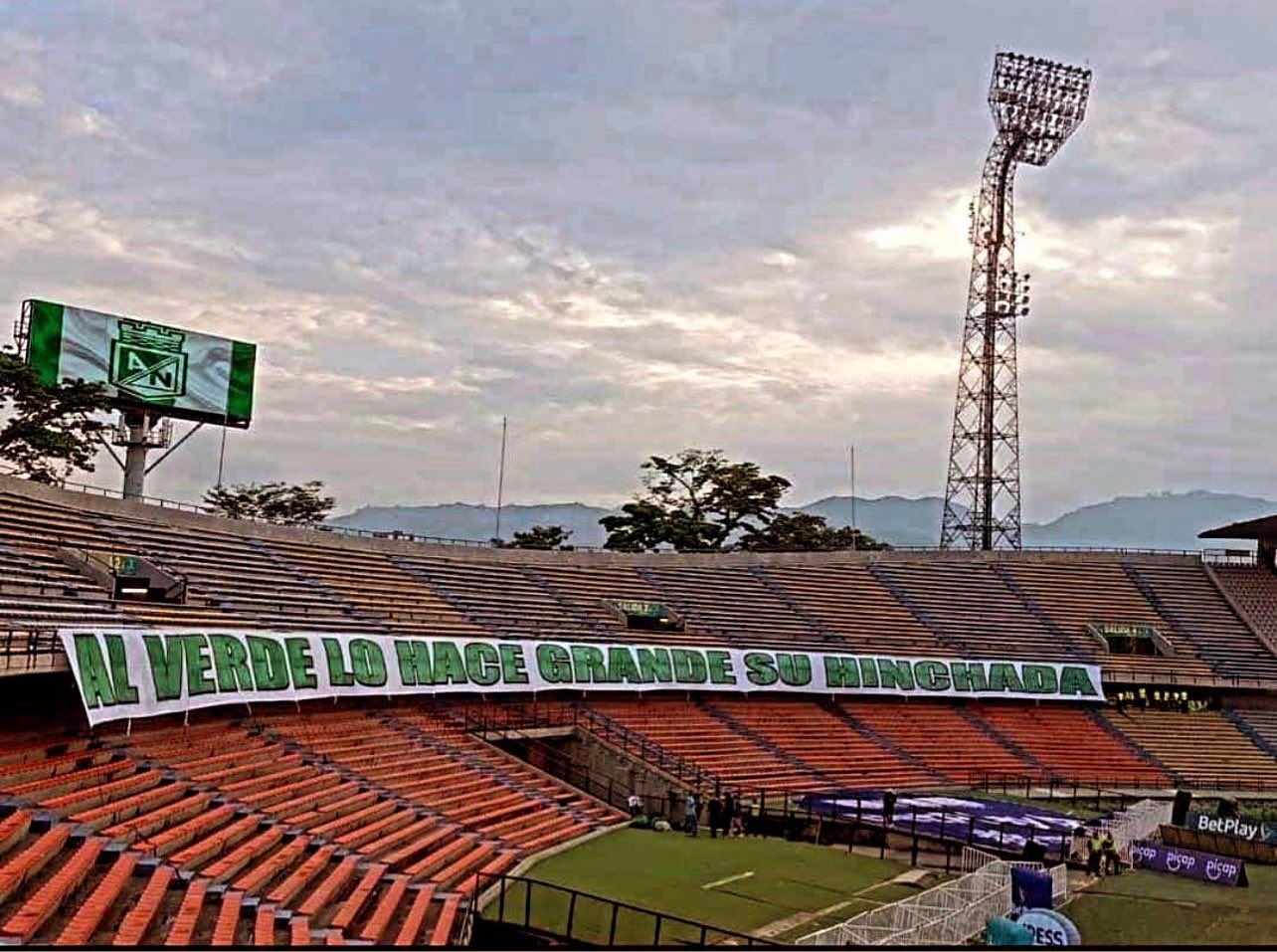 Las postales del Atanasio Girardot vacío en el partido de Nacional vs. Águilas por los cuartos de final de la Copa BetPlay 2023 - crédito Win Sports y Redes sociales.