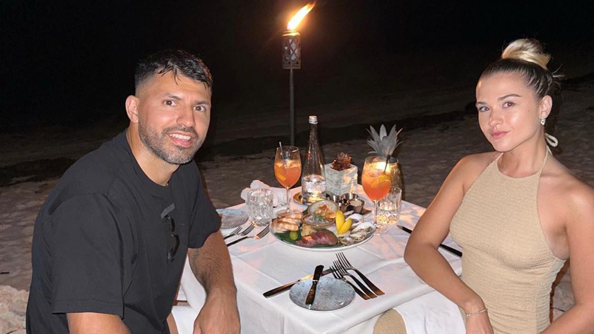 La cena romántica del Kun Agüero y Sofía Calzetti en una isla paradisíaca