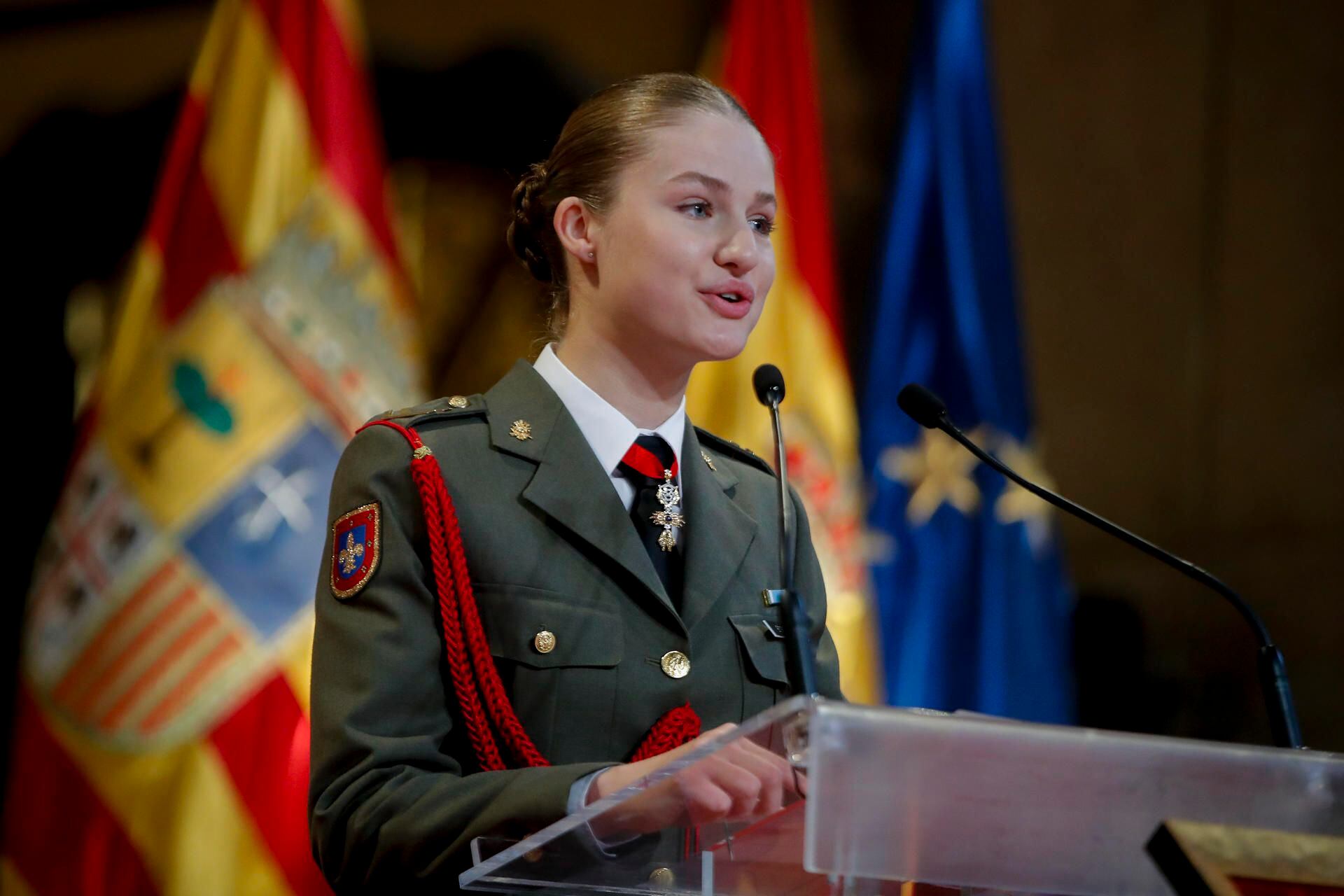 La princesa Leonor pronunciando su discurso. (EFE)