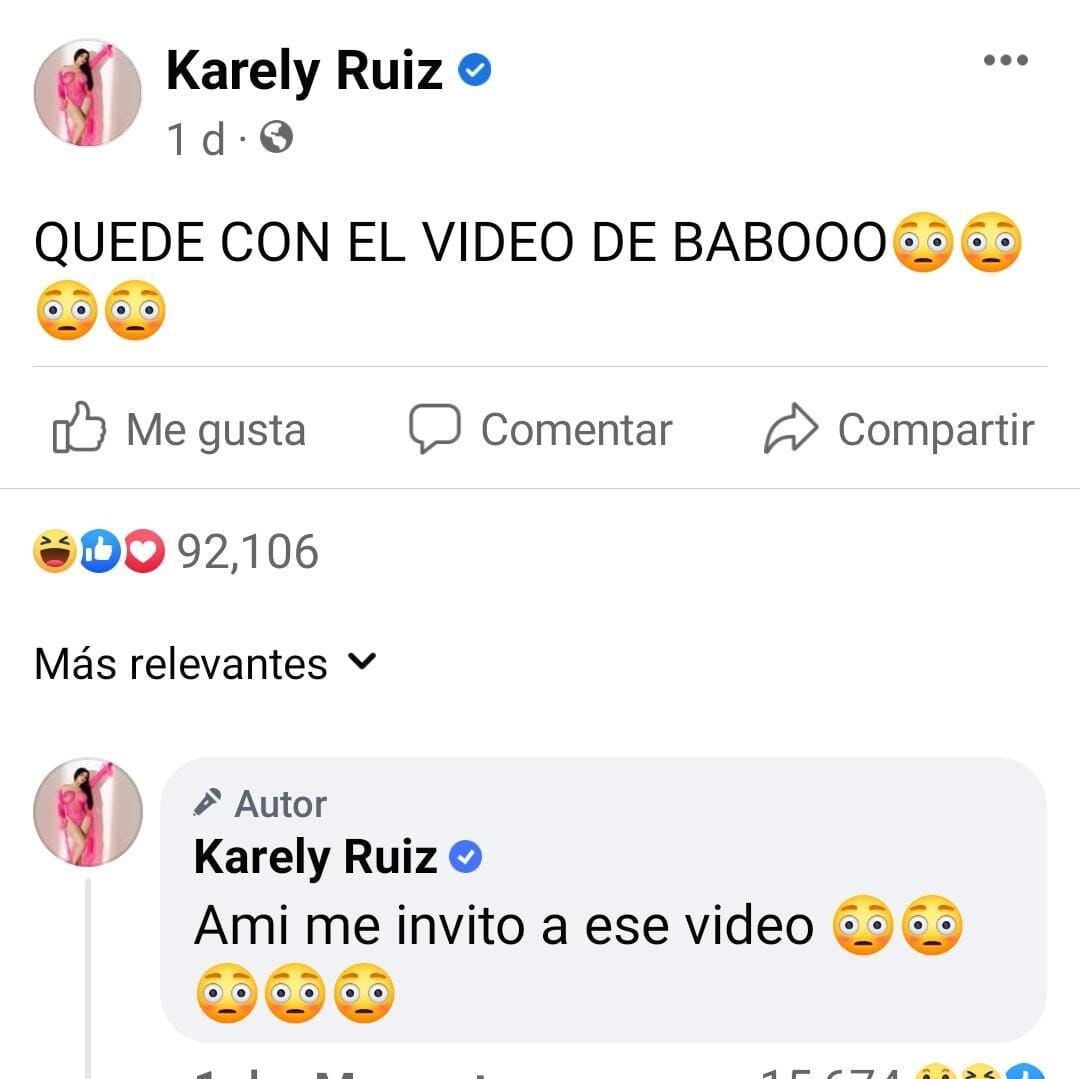 Karely Ruiz confesó que estuvo a punto de participar en videoclip explícito  de Babo - Infobae