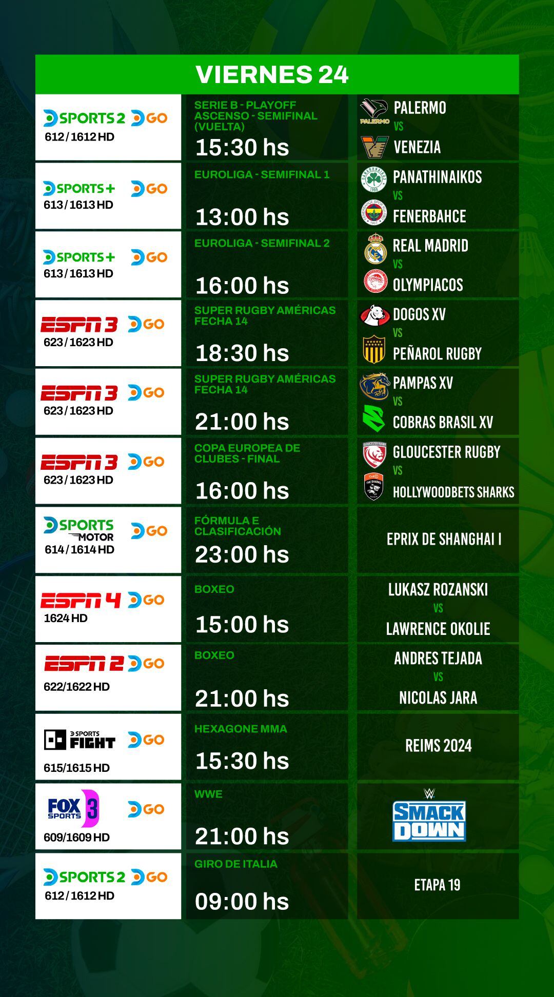 Agenda deportiva