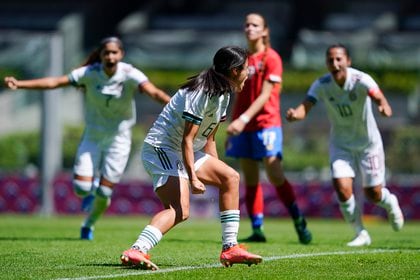 The women's trio beat Costa Rica on their return to Azteca (Photo: Twitter @ miseleccionmx)