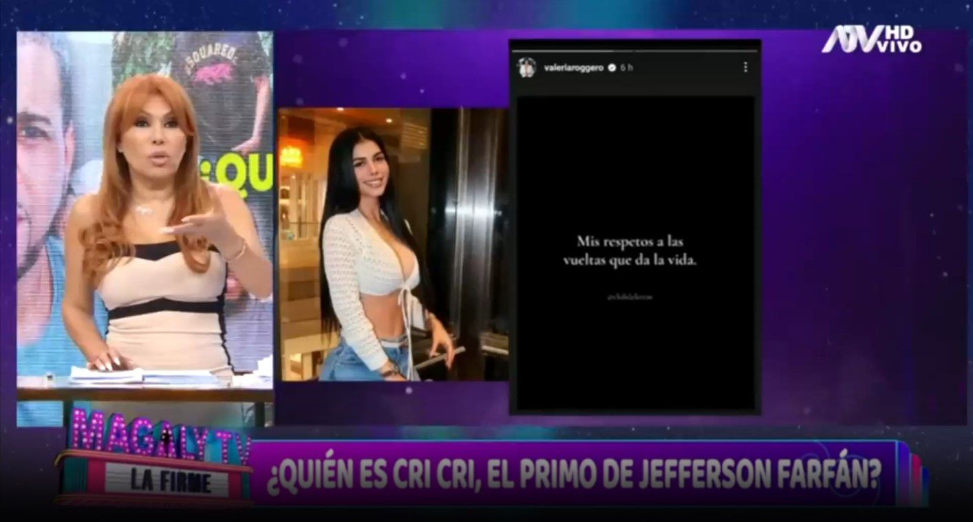 Magaly Medina crítica a Valeria Roggero por comentario tras denuncia a primo de Jefferson Farfán. (Captura: Magaly TV La Firme)