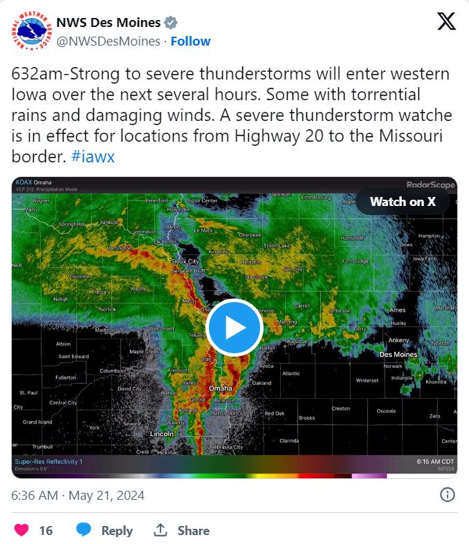 Se pronostican tormentas eléctricas severas con posibles tornados, granizo gigante y fuertes vientos que sacudirán el Medio Oeste