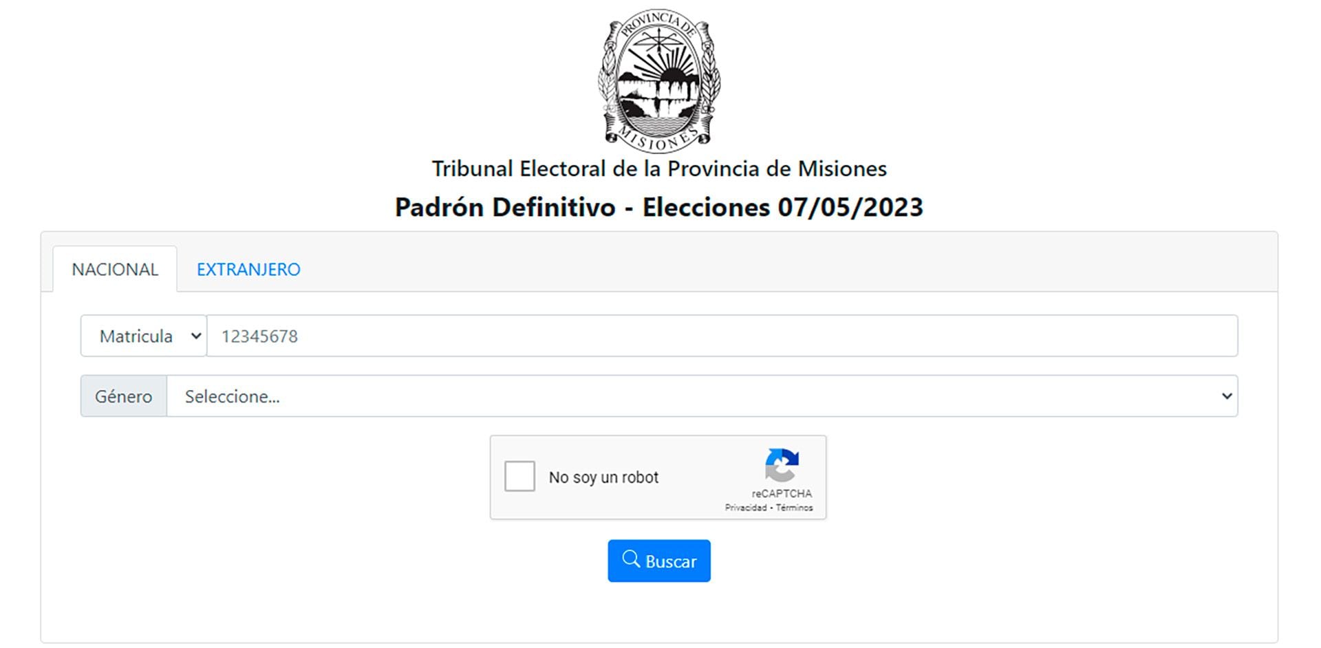 Elecciones 2023 Padrón Misiones